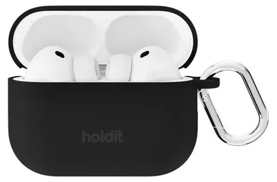 Obrázok produktu pre Puzdro Holdit Solid zo silikónu pre slúchadlá Apple AirPods Pro 3 - čierna farba