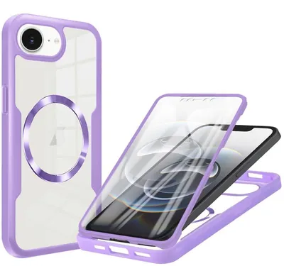 Image de Coque pour Apple iPhone 17e 16e, protection intégrale à 360°, acrylique hybride TPU, violette