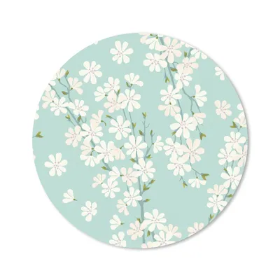 Produktbild von MuchoWow® Mauspad Mousepad Illustration einer Kirschblüte 30x30 cm - Mousepads - Maus Mat - Pad - Mausunterlage - Tischunterlage - Schreibtischmatten