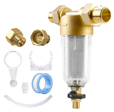 Wasserfilter, 1 Zoll Rückspülfilter, abspülbar, mit 3/4 Zoll Adapter