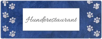 Produktbild von Hunderestaurant Metallschild mit Pfoten für Hundebesitzer Hunde-Freunde