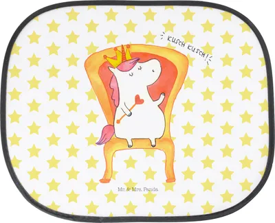 Produktbild von Mr. & Mrs. Panda Sonnenschutz Auto Einhorn Prinzessin - Weiß - Geschenk, Unicorn, Monat, Autoscheiben, autofenster, für, Sonnenblende, Geburtstag, Geburtstagsgeschenk
