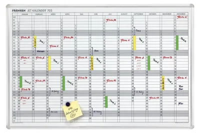 Immagine prodotto di Franken Jahreskalender, Plantafel JetKalender® JK703 Weiß Magnet 90 cm x 60 cm