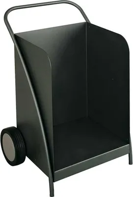 Produktbild von Heibi Holzwagen aus pulverbeschichtetem Stahl schwarz glimmer 42x51x77 cm Kaminholzwagen