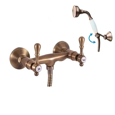 Obrázok produktu pre Slezák-RAV Sprchová batéria Slezák RAV Morava Retro MK480/2SM Farba: stará mosadz, Rozmer: 150 mm