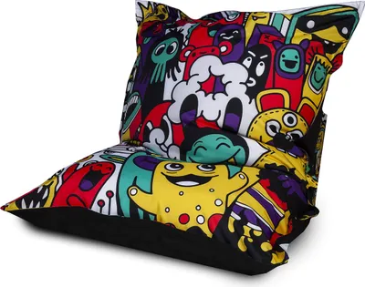Produktbild von Ecopuf, Sitzsack Pouf, Sack Poufsessel Pufsack Kinder, Erwachene, Dg50 Farbige Comics, XL 140x100cm