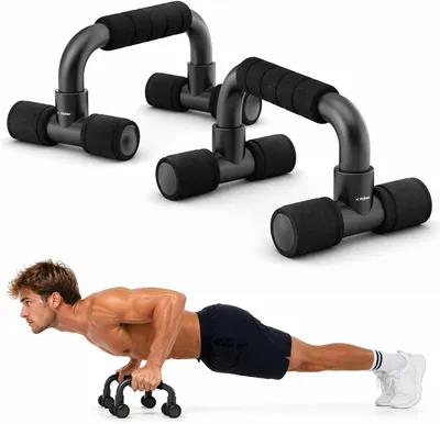 Imagen del producto de Empuñaduras para flexiones con superficie antideslizante, diseño ergonómico, compactas, ideales para el entrenamiento del pecho y la parte superior del cuerpo