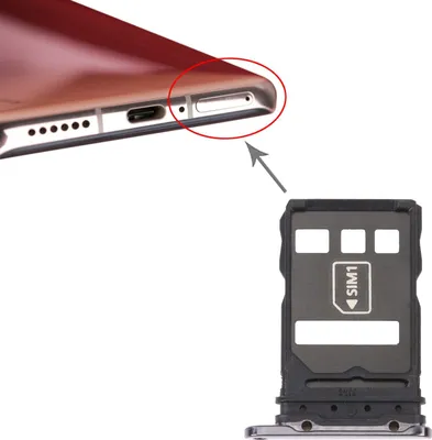 Image de Support pour carte SIM + support pour carte NM pour Huawei P40 Pro, noir, de rechange, neuf