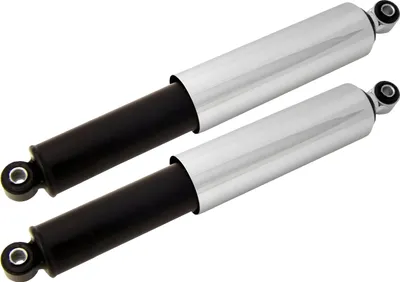 Produktbild von Simson Paar Sportfederbeine, vorne - schwarz + Chromhülse - 2,5cm gekürzt - KR51, SR4-2, SR4-3, SR4-4, DUO