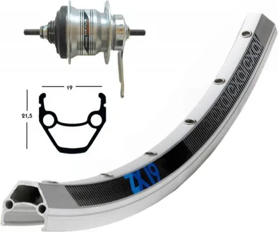 Produktbild von H-Rad 28x1.75RB-Nabe Shim.7-G.silb.36L EXAL ZX 19 silber.Niro-Spei.