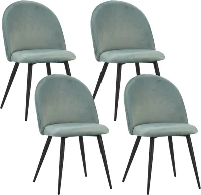 Produktbild von Albatros Esszimmerstühle mit Samt-Bezug 4er Set CAPO, Türkis- Stilvolles Vintage Design, Eleganter Polsterstuhl am Esstisch - Küchenstuhl oder Stuhl Esszimmer mit hoher Belastbarkeit