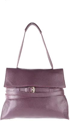 Image de Sac à main en cuir Giuliano, modèle Chiara, fabriqué en Italie, couleur bordeaux