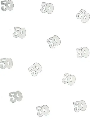 Produktbild von Geburtstags Tischdekoration Konfetti Zahl 50 silber 10g - Einheitsgröße