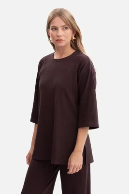 Zdjęcie produktu dla BeWear Bluzka damska Slos B301 czekoladowa M