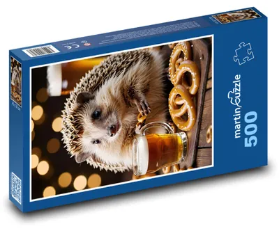 Zdjęcie produktu dla martinpuzzle - Puzzle 500 - Jeżek - precliki i piwo