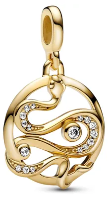 Imagen del producto de Pandora, colgante "Serpiente" con incrustaciones de circonitas, chapado en oro de 14 quilates, modelo 762301C01