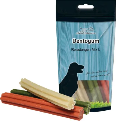 Produktbild von 5 x 150g Dentogum Reisstangen Mix L - ohne Zuckerzusatz - glutenfrei - vegetarisch