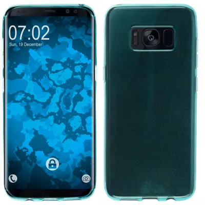 Produktbild von PhoneNatic Case kompatibel mit Samsung Galaxy S8 Plus - türkis Silikon Hülle transparent + flexible Folie