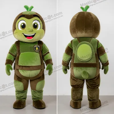 Image de Mascotte MASTICOT commando tactique vert olive