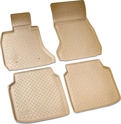 Image de 3D Caoutchouc Paillassons Pour BMW 7er F02 Long Bj 2008-2015 Beige Avec Bordure