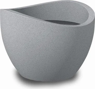 Zdjęcie produktu dla Okrągła donica Stony Grey, z recyklingu, 40 cm