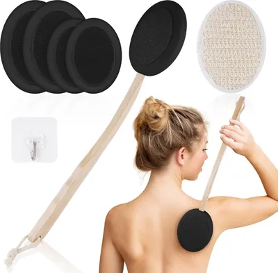 Produktbild von URAQT Rücken Eincremehilfe Set mit 4 Pads Lotion Applikator Schwarz