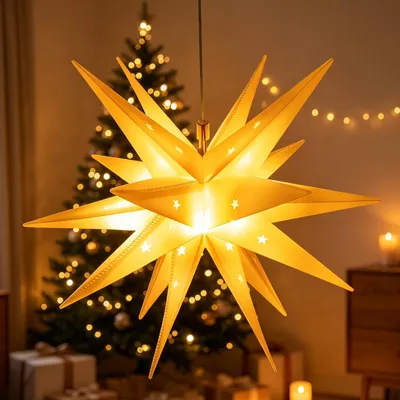 Verlichte Kerstster 45 cm LED 3D Hohlform warmweiß