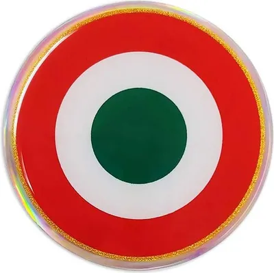 Zdjęcie produktu dla Naklejka 3D z flagą Włochy HQ, średnica 48 mm