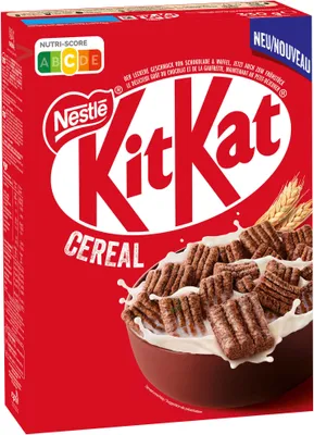 Produktbild von KITKAT Cereal Cerealien Frühstückcerealien aus Vollkornweizen mit der typischen KITKAT-Waffel (330g Packung) + usy Block