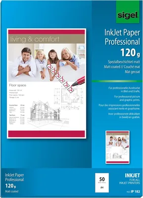 Produktbild von SIGEL IP182 Inkjet Papier Professional, matt, 120 g/m², A4, 50 Blatt