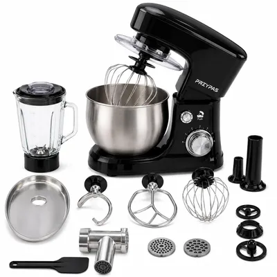 Produktbild von 3-in-1-Planeten-Küchenmaschine PRZYPAS, Fleischwolf, Mixer, 5-Liter-Rührschüssel, Rührgerät, KI-generiertes Bild