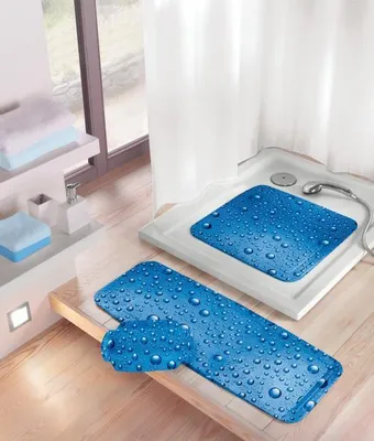 Zdjęcie produktu dla Kleine Wolke 5313769002, Mata antypoślizgowa do kąpieli, Niebieski, 40 °C, 550 mm, 550 mm