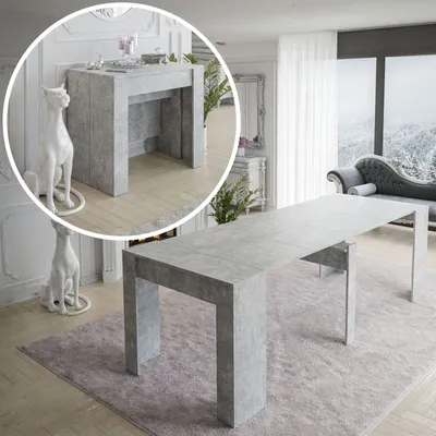 Produktbild von Ausziehtisch Konsole FUERRO 237 cm Esstisch Esszimmertisch bis zu 10 Sitzpläte Ausziehbare Konsole, Beton