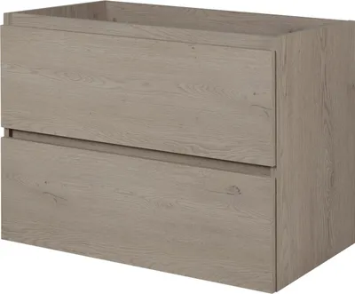 Image de Armoire de salle de bain de 80 cm, couleur : chêne foncé, dimensions : 80 x 46 x 60 cm, épaisseur : 7 cm