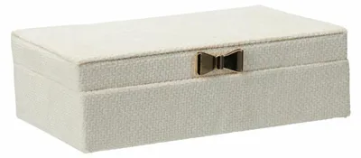 Image de HOWHOMELY | Boîte à bijoux - petite boîte à bijoux - blanche - 15 x 25 cm - coffret à bijoux - avec miroir - pratique