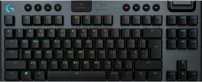 Produktbild von Logitech G G915 TKL, Tenkeyless (80 - 87 %), Kabellos, RF Wireless + Bluetooth, Mechanischer Switch, RGB-LED, Karbon