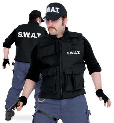 Produktbild von SWAT Weste für Erwachsene 1-tlg. mit Reißverschluss und Aufdruck (L)