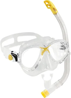 Produktbild von Cressi Marea VIP Junior Set Maske und Schnorchel Top für Kinder, Farbe:gelb