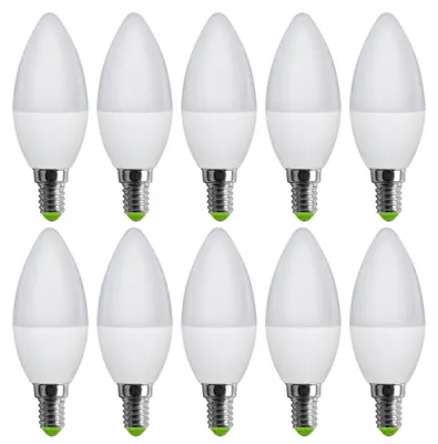 Produktbild von 10 x LED Leuchtmittel Kerze 6W = 40W E14 matt 160° kaltweiß 6000K Tageslicht