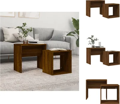 Produktbild von vidaXL Satztische 2 Stk. Braun Eichen-Optik Holzwerkstoff - Couchtische