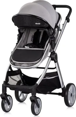 Produktbild von Chipolino Kombikinderwagen 2 in 1 Vista Wickeltasche, Fußabdeckung, Korb, Gurt hellgrau