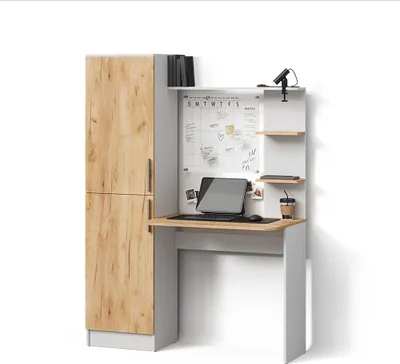 Immagine prodotto di Scrivania Livinity Rina Rovere bianco/dorato 122.9 x 168 cm, Model 57372