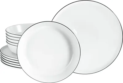 Obrázok produktu pre CreaTable, 21966, Chef Collection Black Line, 12-dielny servis, porcelán