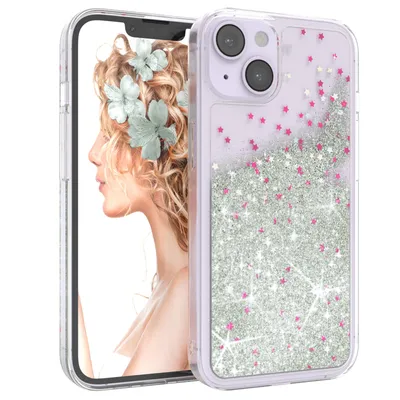 Produktbild von EAZY CASE - Glitzer Hülle kompatibel mit Apple iPhone 14 Glitzer Schutzhülle, Soft Case, Backcover Transparent mit Motiv