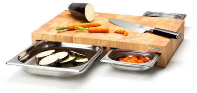Obrázek produktu pro Continenta 4028, Obdélníkový, Dřevo, Nerezová ocel, Dřevo, Ovoce a zelenina, 3 zásuvka/zásuvek, Nerezová ocel