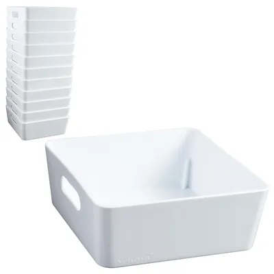 Produktbild von Aufbewahrungsboxen, 12 Stück - 6 cm hoch - 15x15x6 cm - 1 Liter - Organizerbox - Kunststoff - Ideal für Schubladen - Aufbewahrungsbox