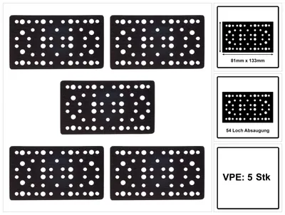 Immagine prodotto di Coperchio di protezione Mirka 81x133mm Grip 54 fori, 5 pezzi ( 8299502011 )