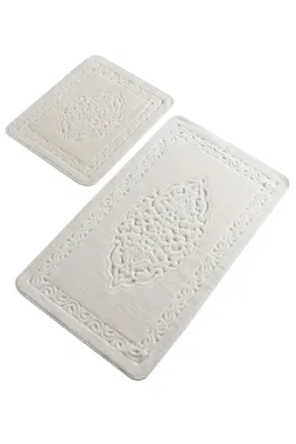 Obrázok produktu pre Súprava podložiek do vane (2 kusy) 100 % BAVLNA 1600 gr/m Antibakteriálna Protišmyková spodná strana Možno prať v práčke pri 30 °C