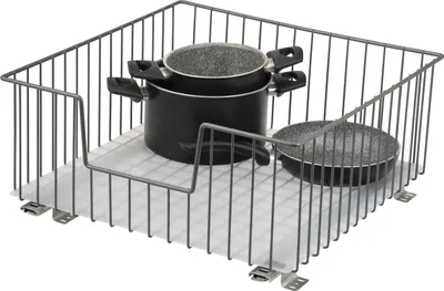 Immagine prodotto di bremermann cestino per armadio estraibile 50 cm con ripiano, cassetto da cucina per il montaggio a posteriori, armadio estraibile in metallo, grigio