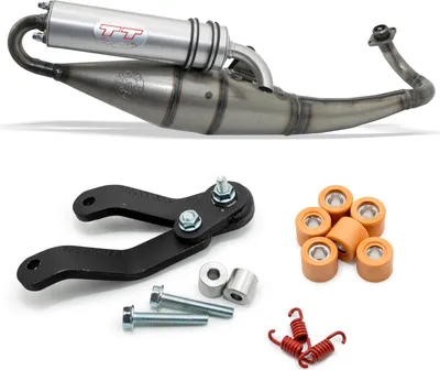 Immagine prodotto di LeoVince sistema di scarico completo HAND MADE TT con omologazione, alluminio compatibile con catalizzatore Piaggio NRG=mc3